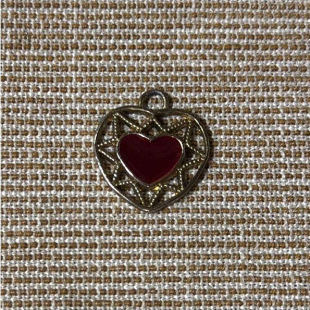 Elegant Gold Heart with Deep Red Center
